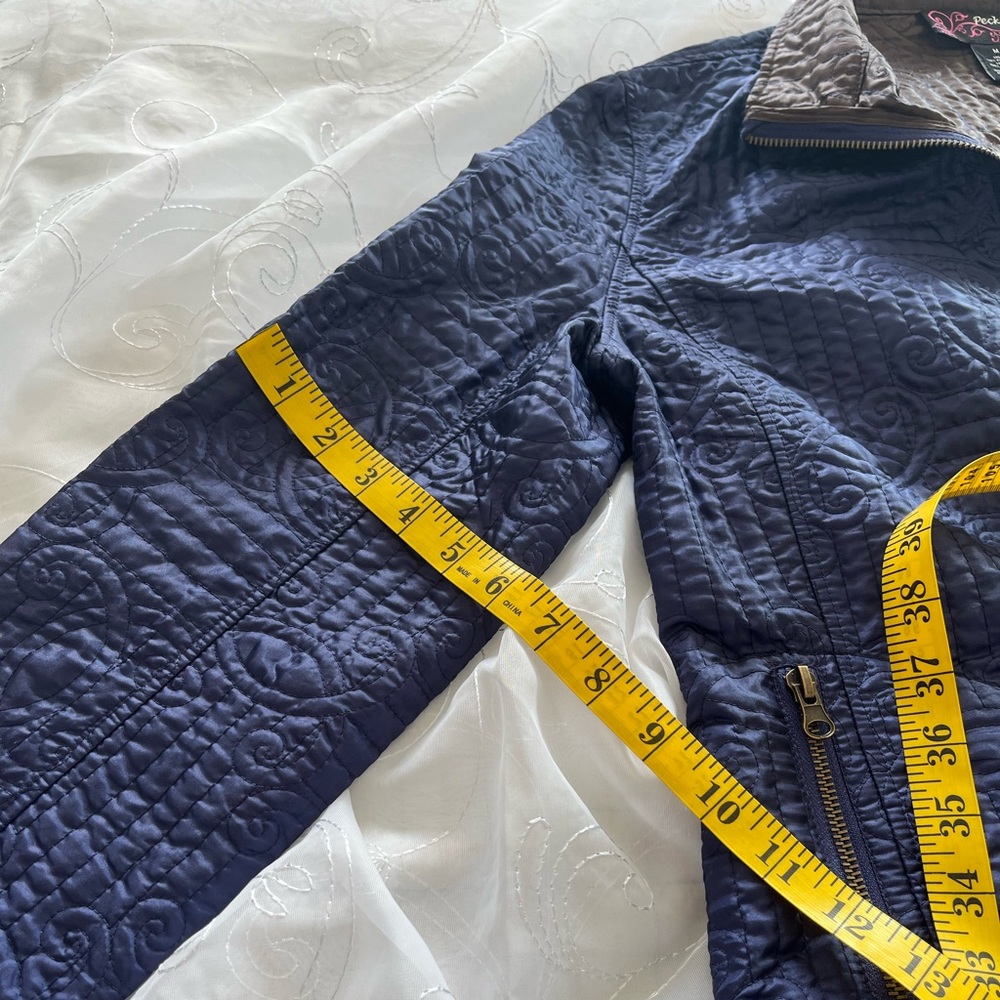 Peck & Peck Egyptian Blue(purplish) Long Sleeve Front Zip Light Weight Jacket - Picture 10 of 14